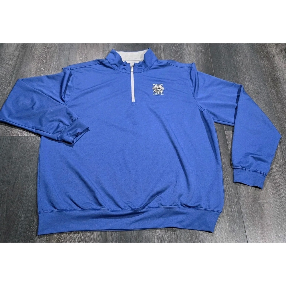 Carnoustie Tech Whistling Straits 1/4 Zip Pullover Men XL Blue Golf Performance